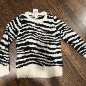 Crewcuts girls zebra print wool blend sweater